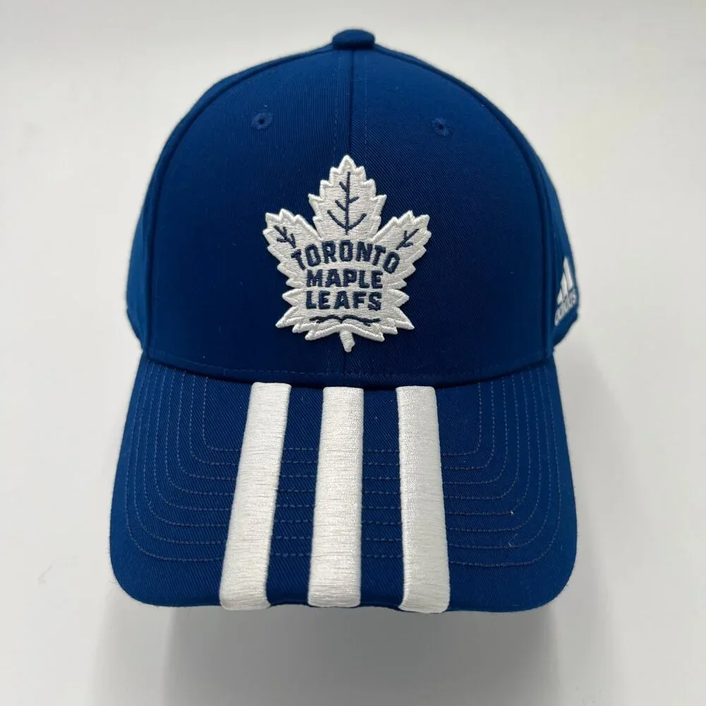Adidas Unisex Blue Toronto Maple Leafs 3 Stripe Structured Adjustable Cap‎ NWT